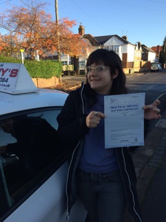 Liz Passed Driving Test